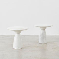 Set of Two Draenert Finale White Marble Side Tables, Draenert Studio, Germany