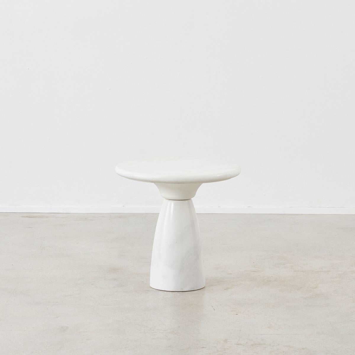 Modern Set of Two Draenert Finale White Marble Side Tables, Draenert Studio, Germany