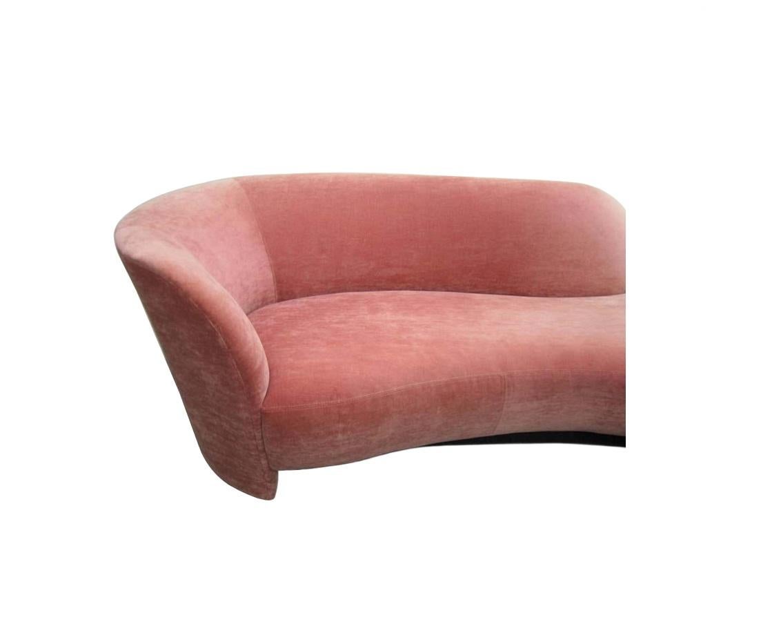 Set of Two Dusty Rose Pink Vladmir Kagan Style Cloud Sofas In Excellent Condition For Sale In Dallas, TX