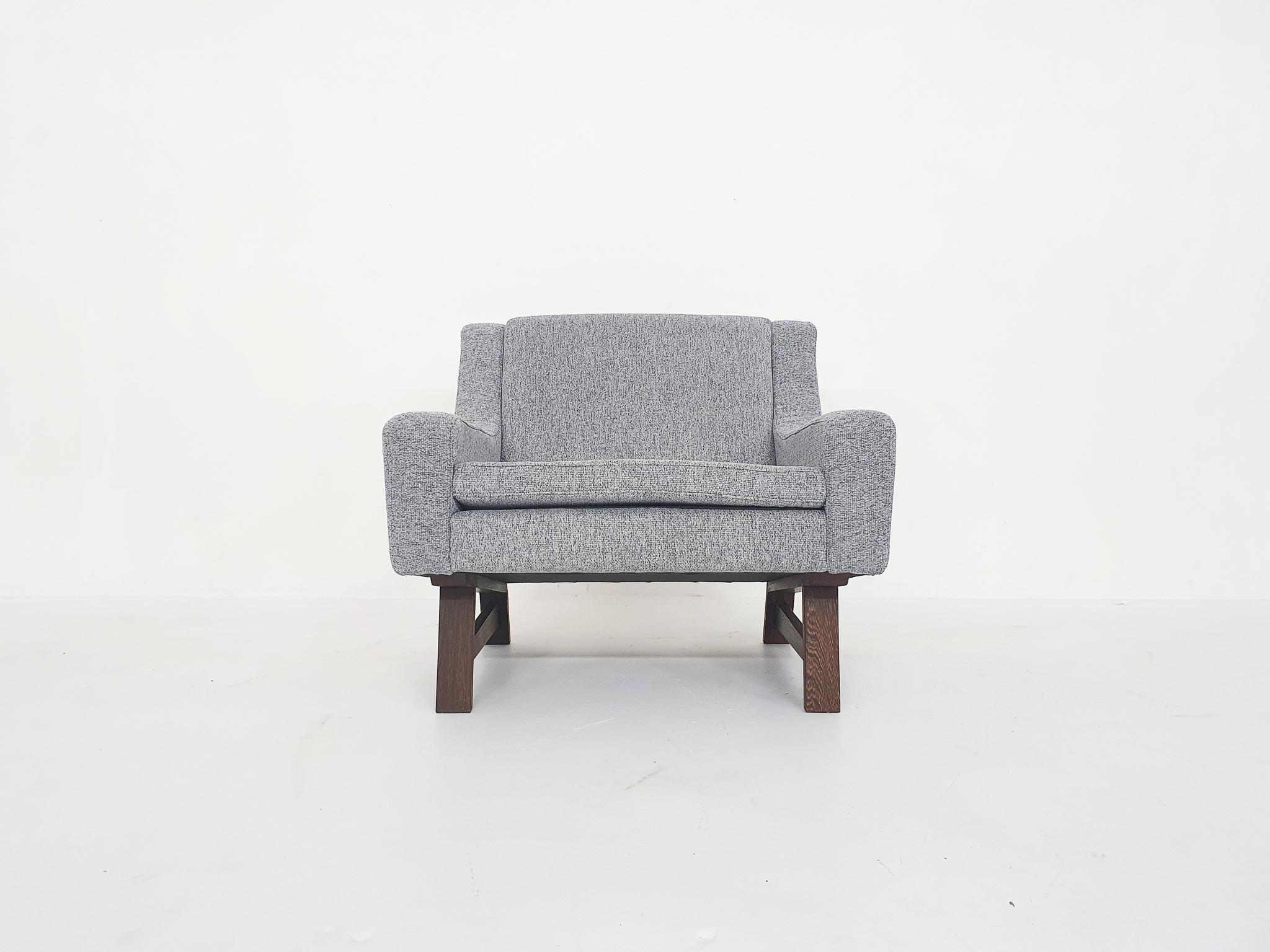 Ensemble de deux chaises longues de design néerlandais ou scandinave avec pieds en forme de wengé, années 1950 en vente 7