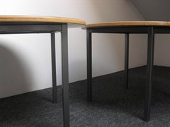 Set of Two Dutch Design Mid-Century Modern Round Gispen 'B9' Side Tables, 1960s