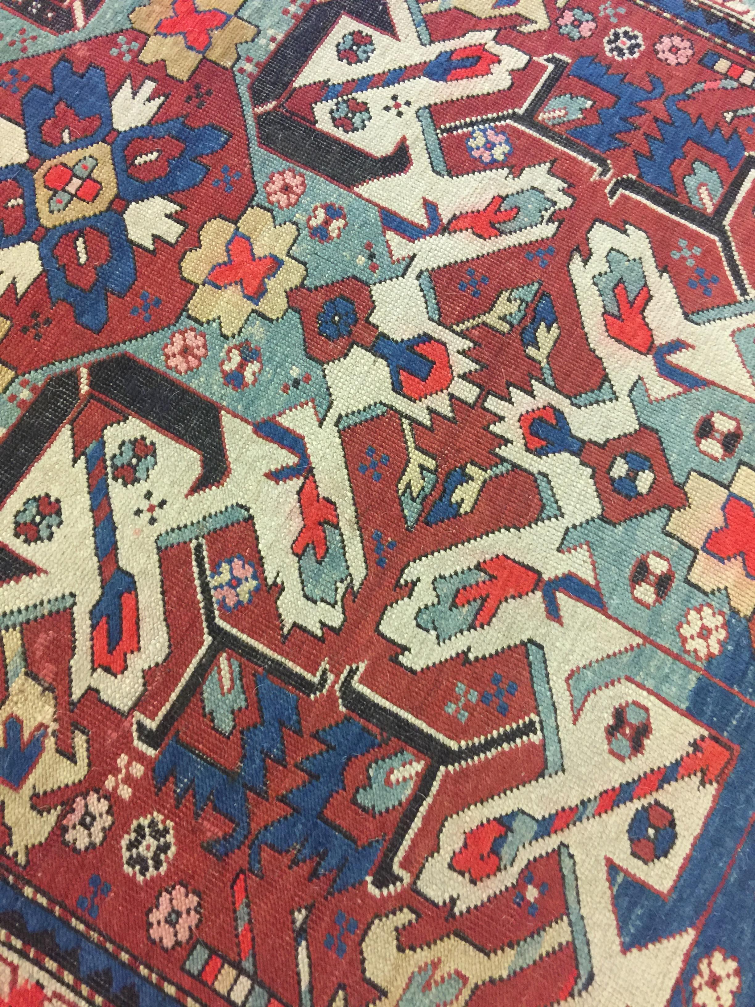 red blue rug