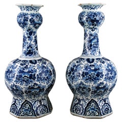 Set of Two Early 18th Century Delft Vases