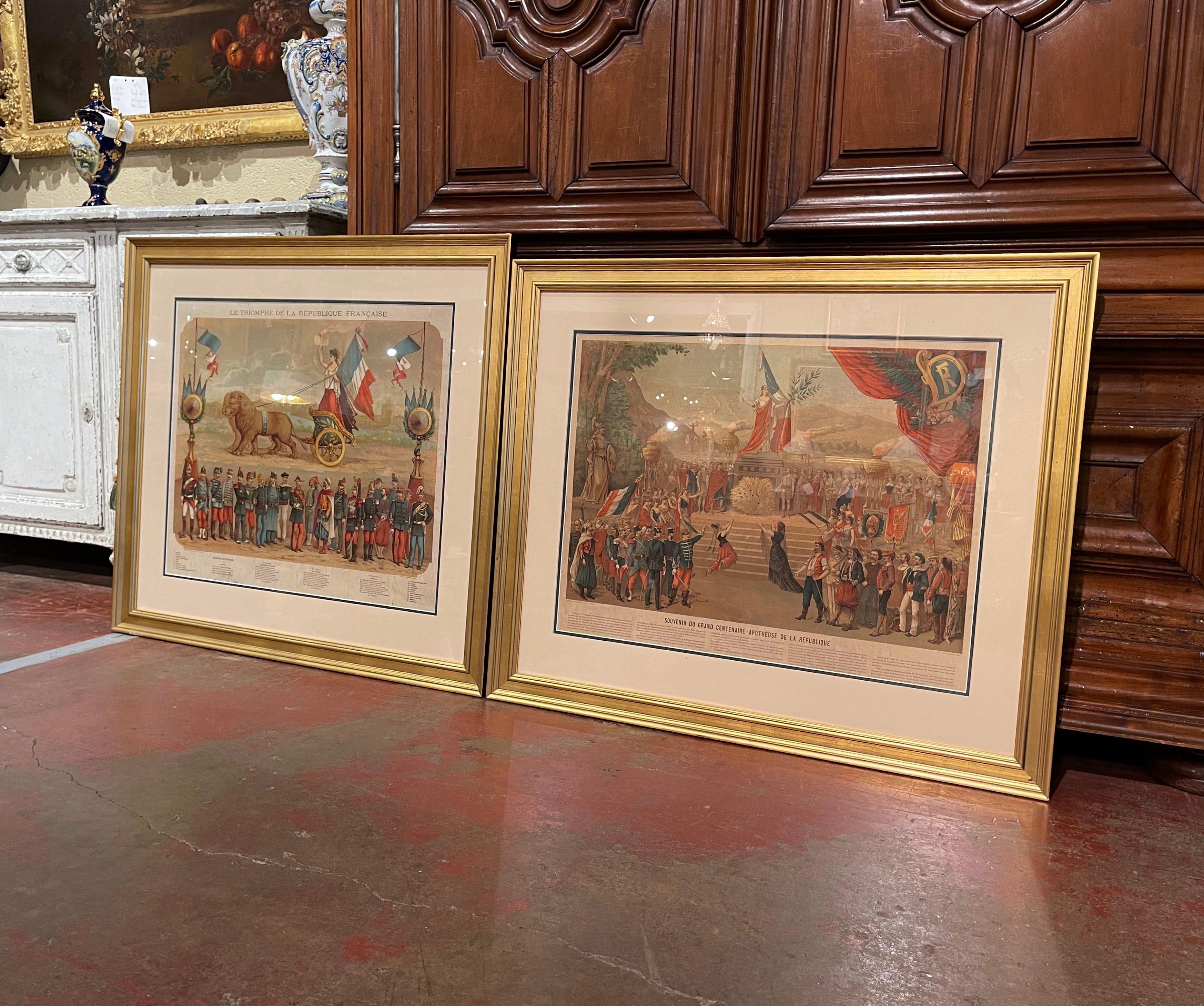 Ensemble de deux estampes de la Révolution française du début du XXe siècle dans des cadres personnalisés en vente 4