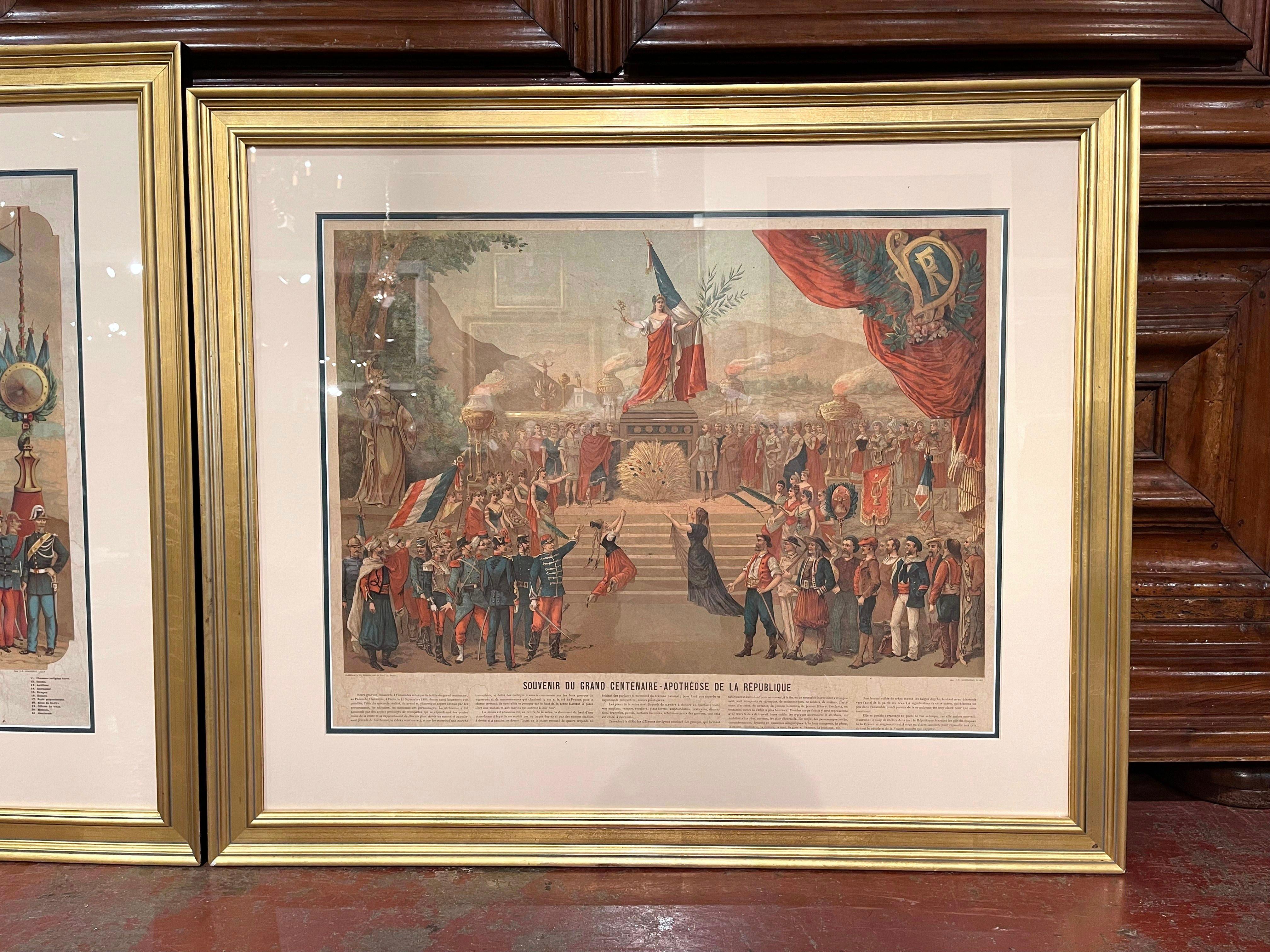 Français Ensemble de deux estampes de la Révolution française du début du XXe siècle dans des cadres personnalisés en vente
