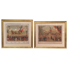 Ensemble de deux estampes de la Révolution française du début du XXe siècle dans des cadres personnalisés