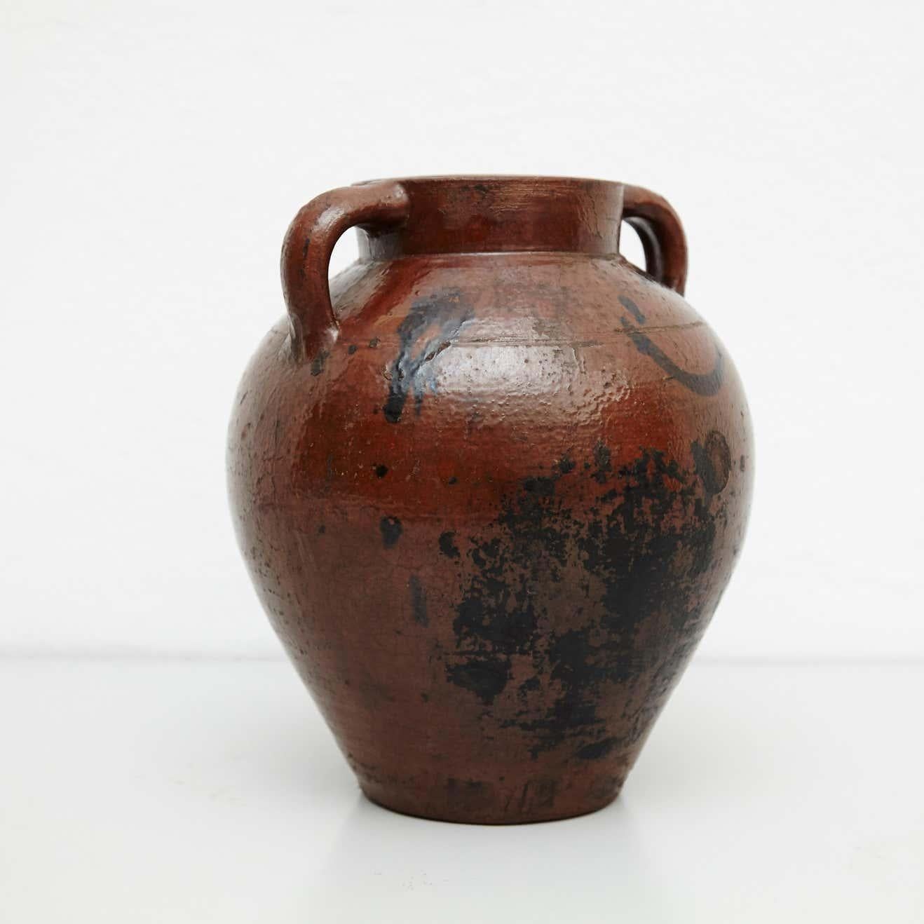 Set di due pezzi di ceramica tradizionale rustica dipinta a mano dell'inizio del XX secolo in vendita 4