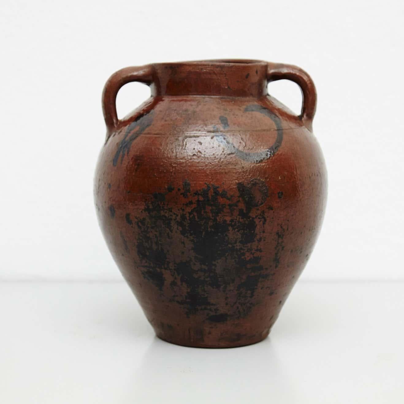 Set di due pezzi di ceramica tradizionale rustica dipinta a mano dell'inizio del XX secolo in vendita 5