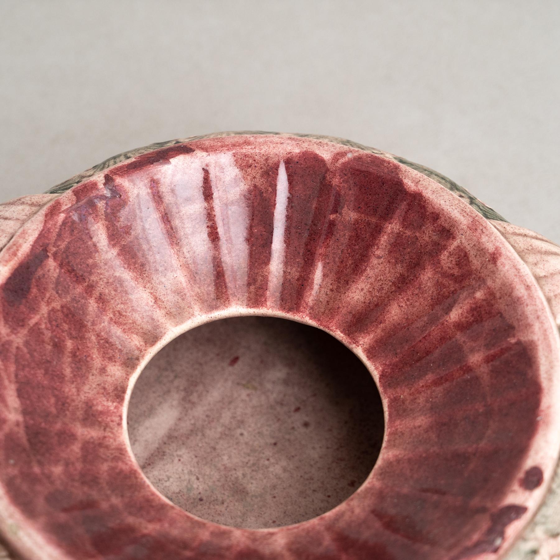 Set di due centrotavola in ceramica rosa Art Nouveau dei primi del Novecento in vendita 1