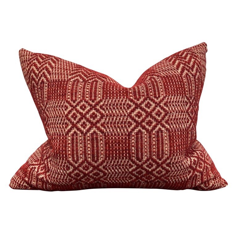 Set of Two Early American Pillows and Coverlet at 1stDibs