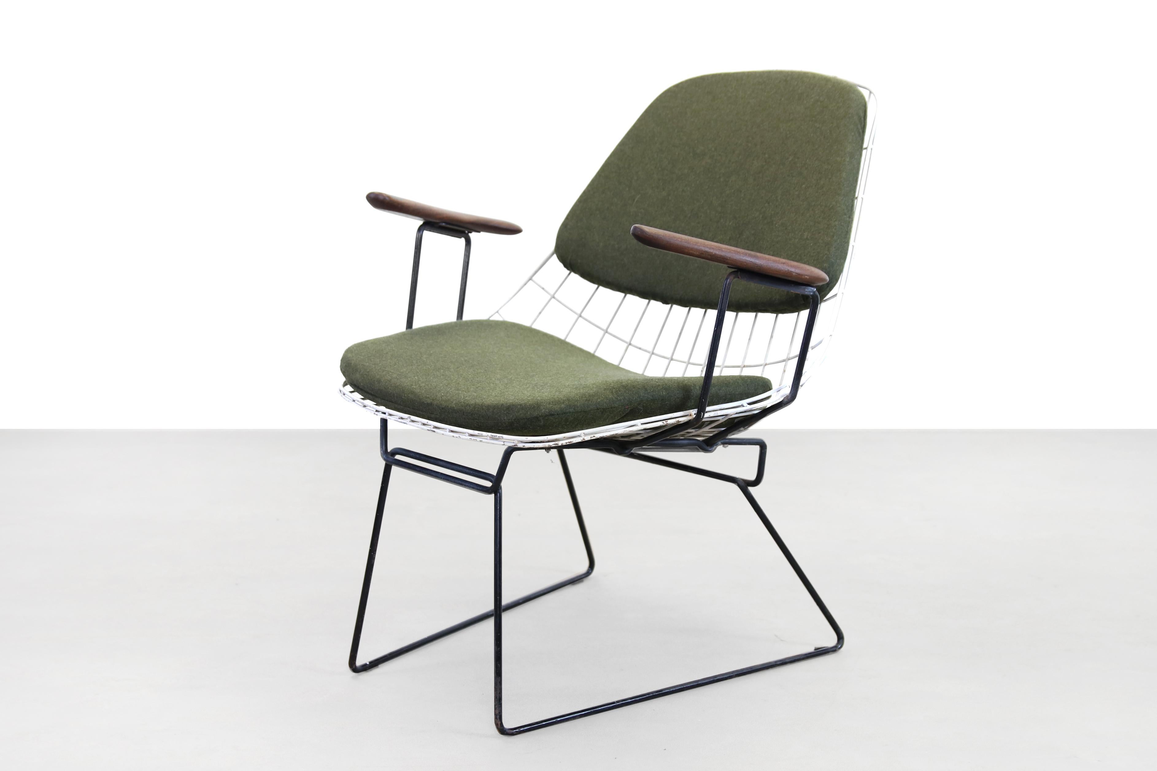 Mid-Century Modern Set of Two Early Pastoe Wire Chairs by Cees Braakman, the Netherlands, 1958