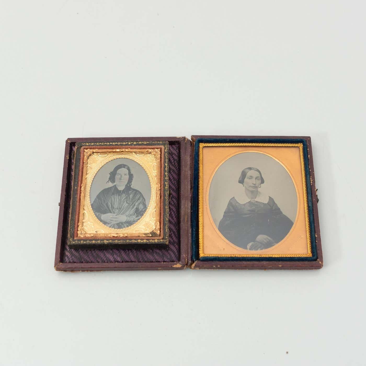 Conjunto de dos daguerrotipos de principios del siglo xx en venta 1