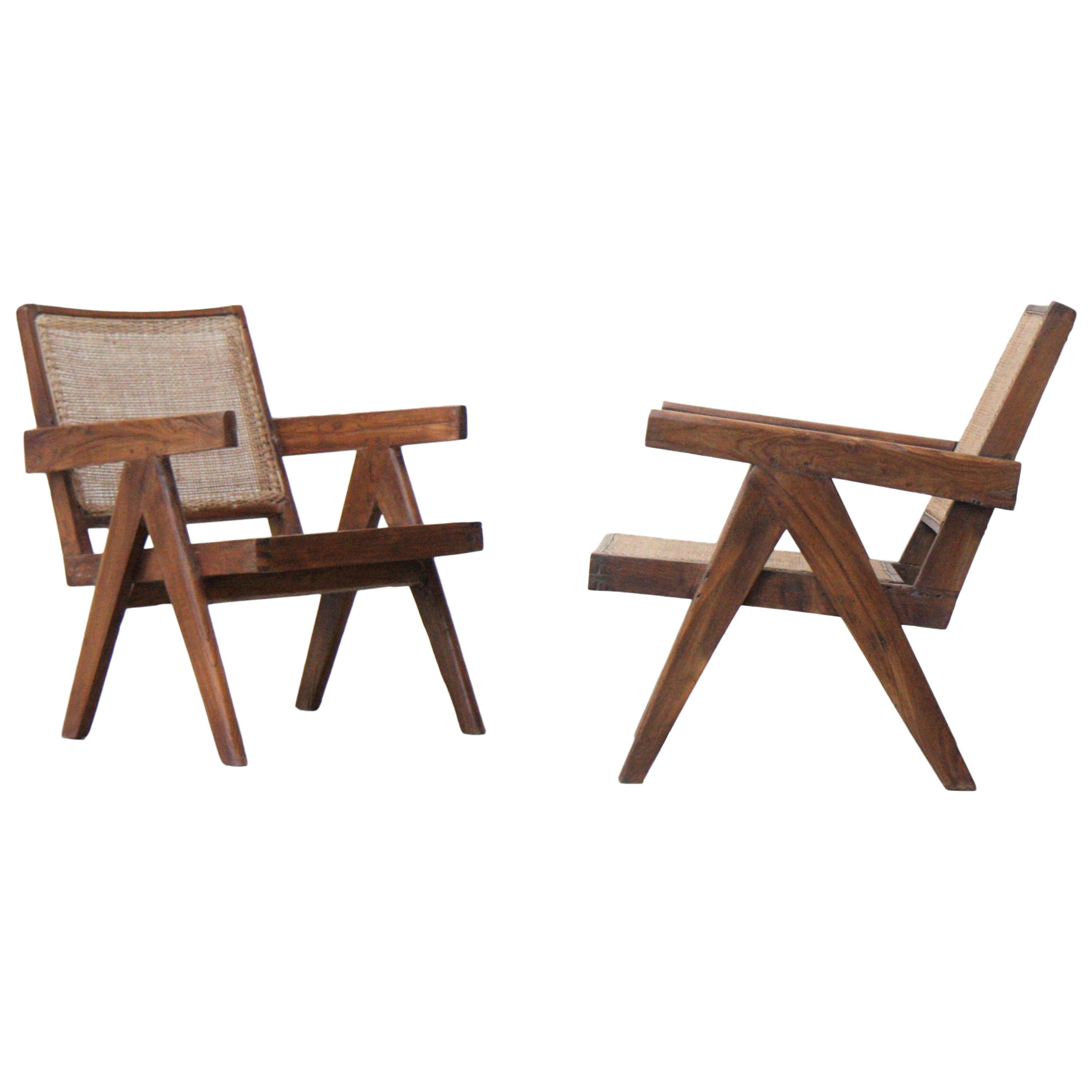 Set of Two 'Easy Armchairs' Circa 1955 by Pierre Jeanneret '1896-1967'