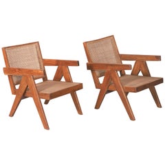 Set of Two 
Easy Armchairs
 circa 1955 by Pierre Jeanneret