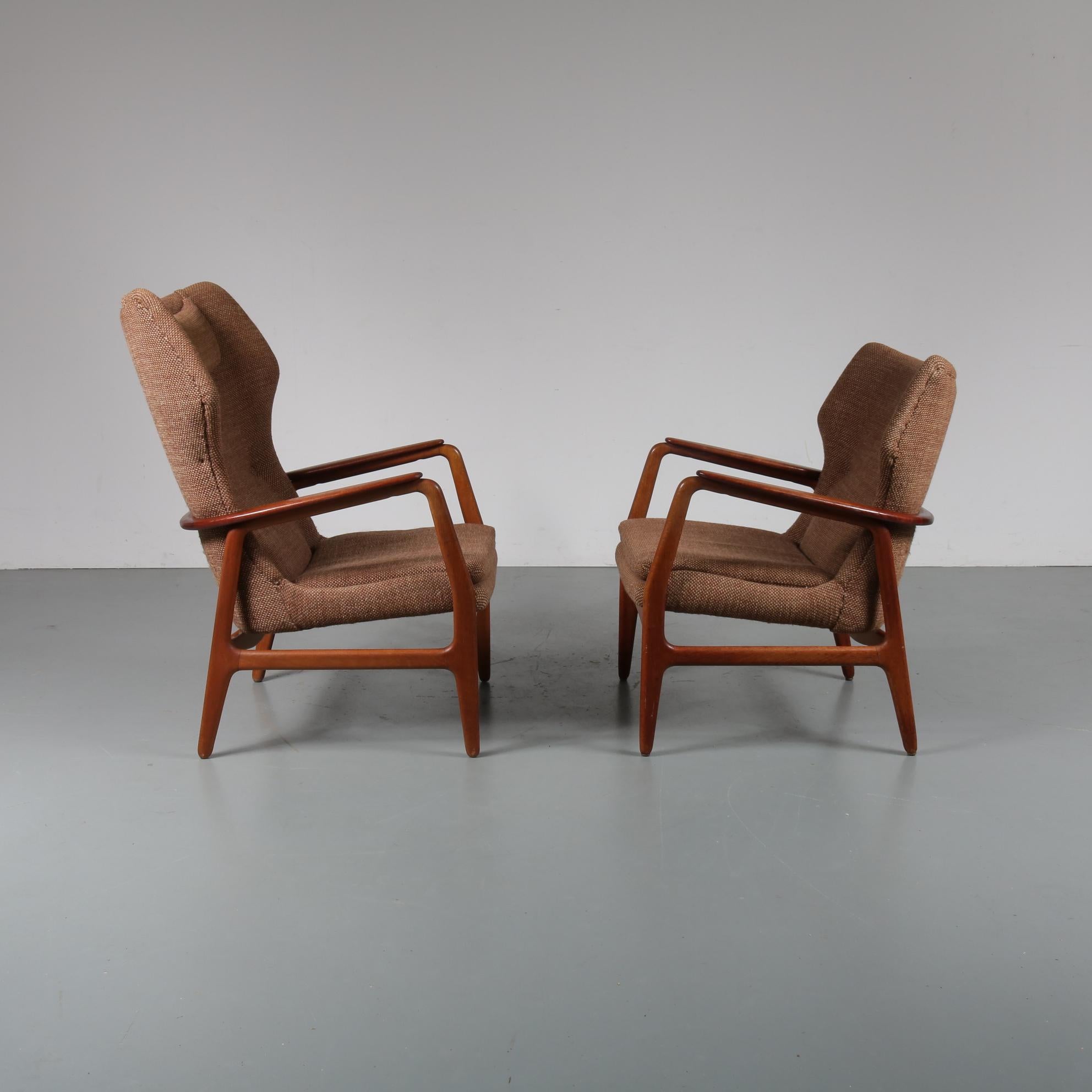 Set of Two Easy Chairs by Aksel Bender Madsen for Bovenkamp, circa 1950 In Good Condition In Amsterdam, NL