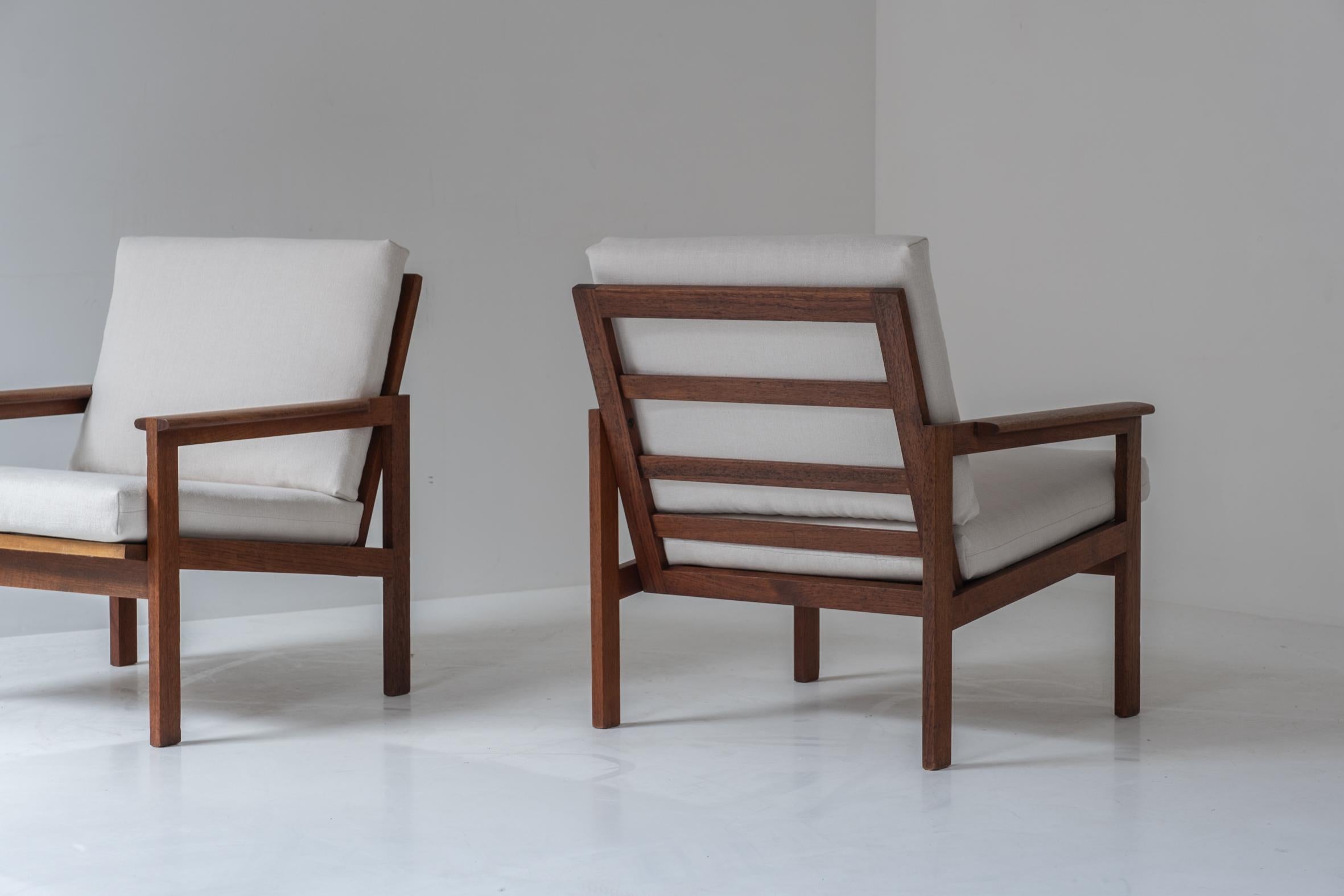 Danish Set of two easy chairs designed by Illum Wikkelsø for N. Eilersen, Denmark 1959.