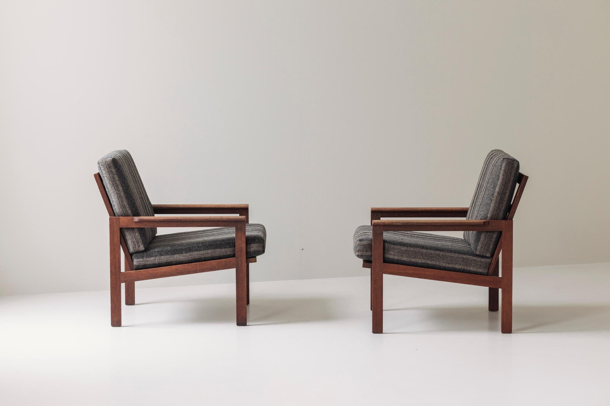 Danois Ensemble de deux fauteuils conçus par Illum Wikkelsø pour N. Eilersen, Danemark 1959. en vente