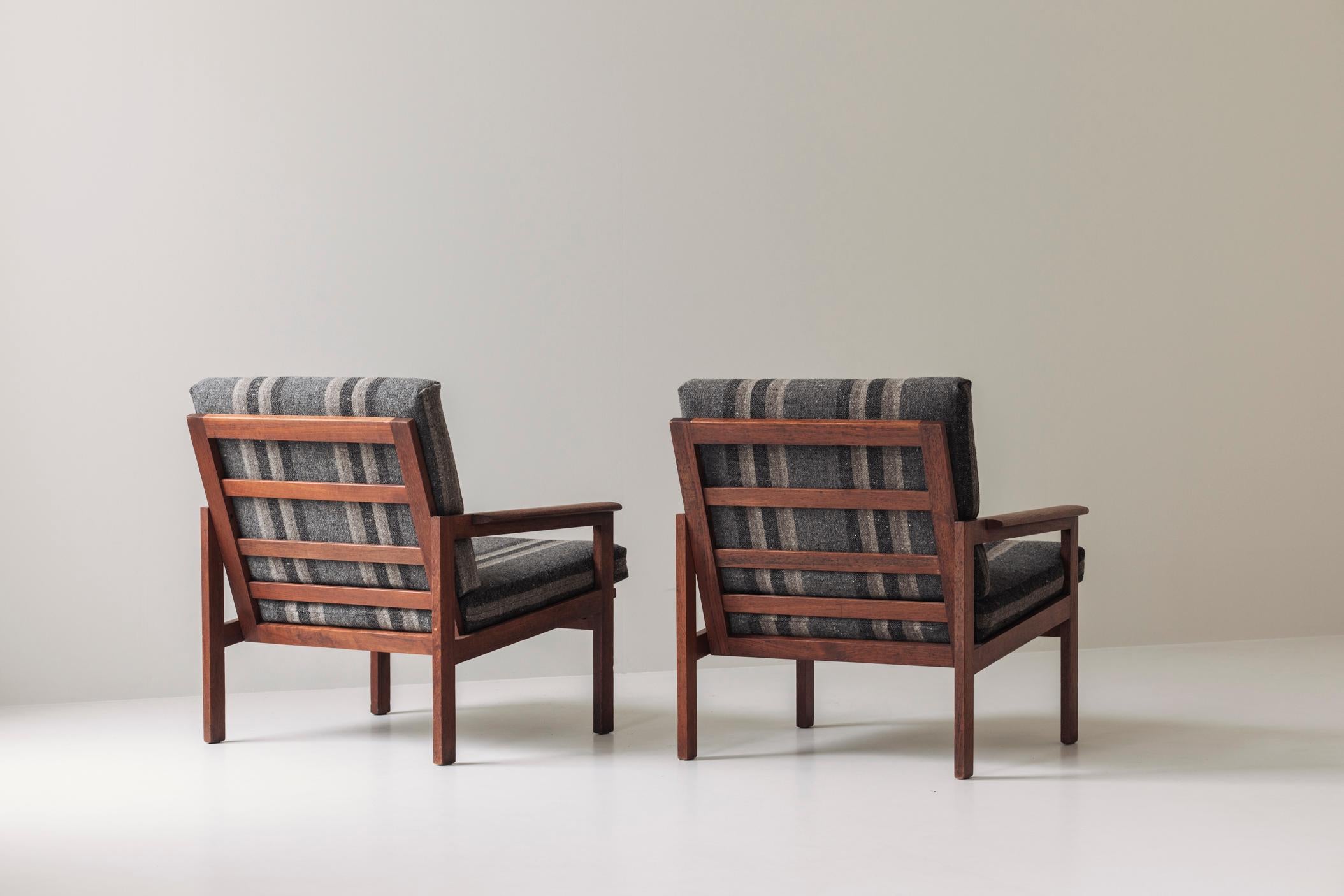 Ensemble de deux fauteuils conçus par Illum Wikkelsø pour N. Eilersen, Danemark 1959. Bon état - En vente à Antwerp, BE