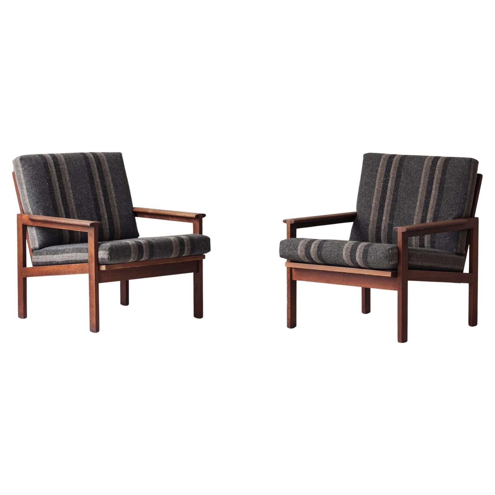 Ensemble de deux fauteuils conçus par Illum Wikkelsø pour N. Eilersen, Danemark 1959.