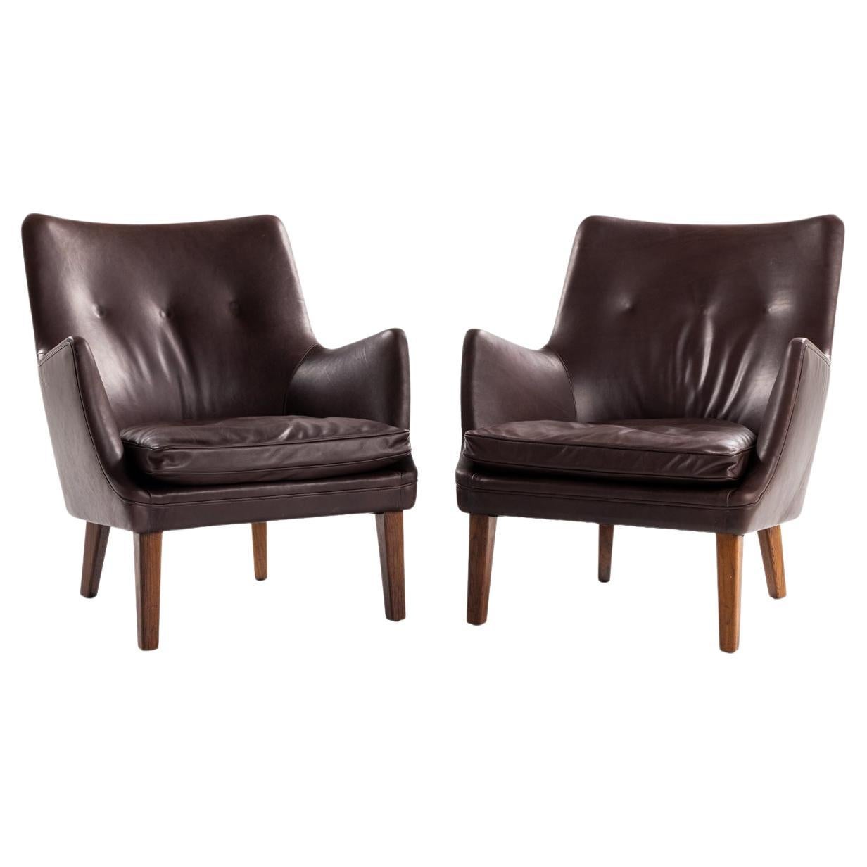 Set of two easychairs by Arne Vodder For Sale