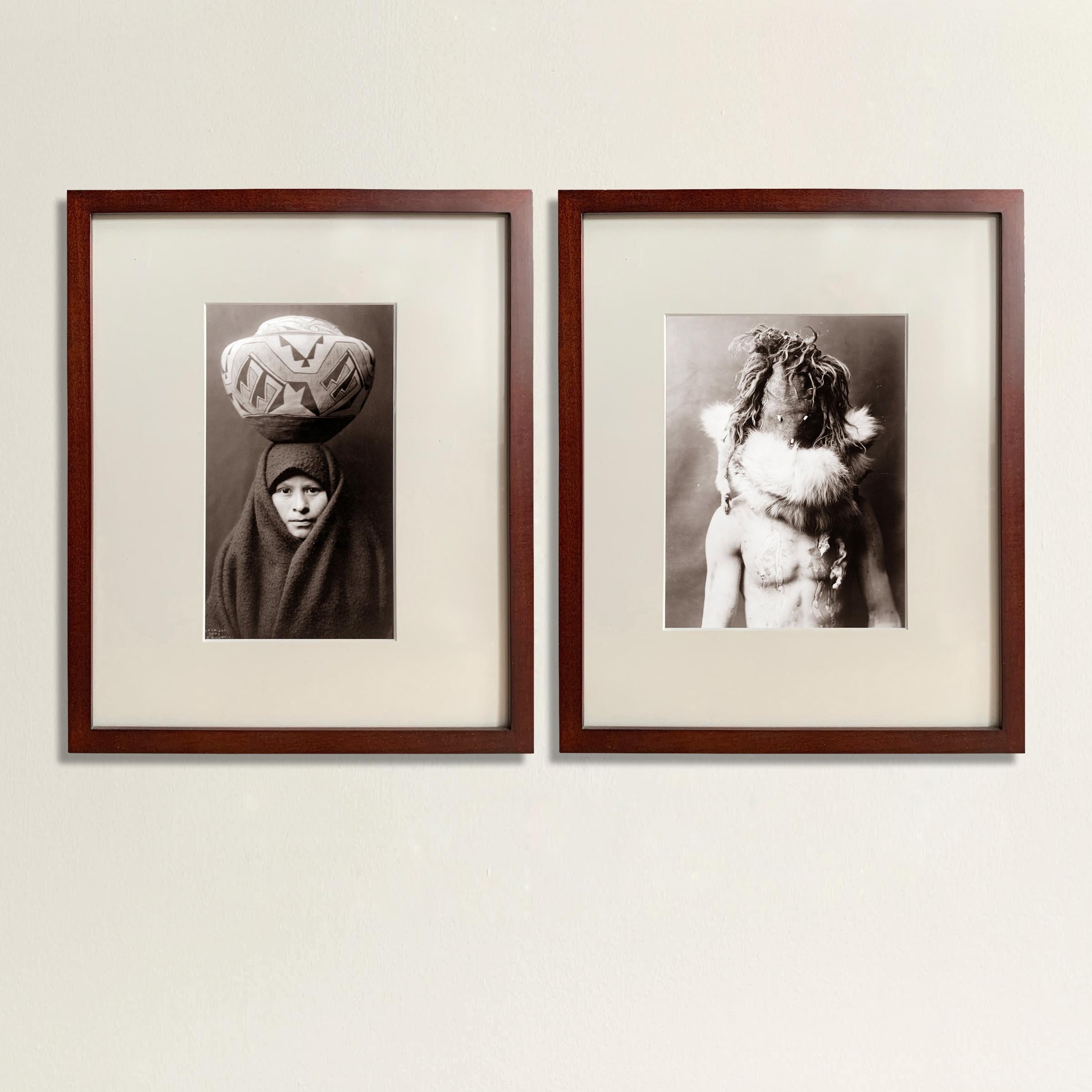 A wonderful set of two high quality digitally printed framed Edward Curtis photographs; one titled 