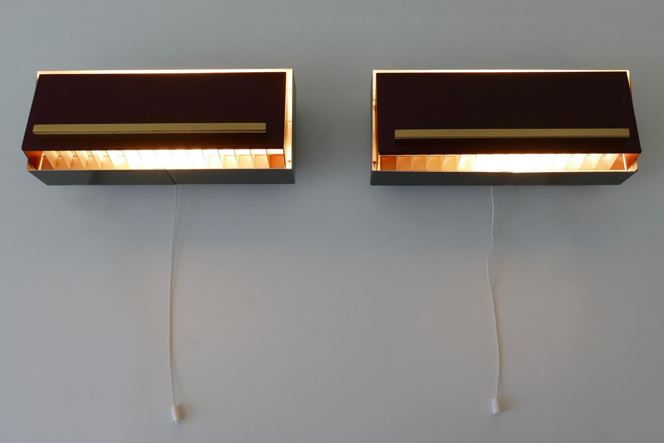 Metal Set of Two Elegant Bedside Sconces or Wall Lamps by Paul Neuhaus Germany 1950s For Sale
