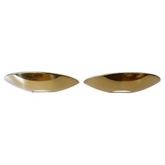 Set of Two Elegant Brass Wall Lamps or Sconces by Florian Schulz Germany 1970s