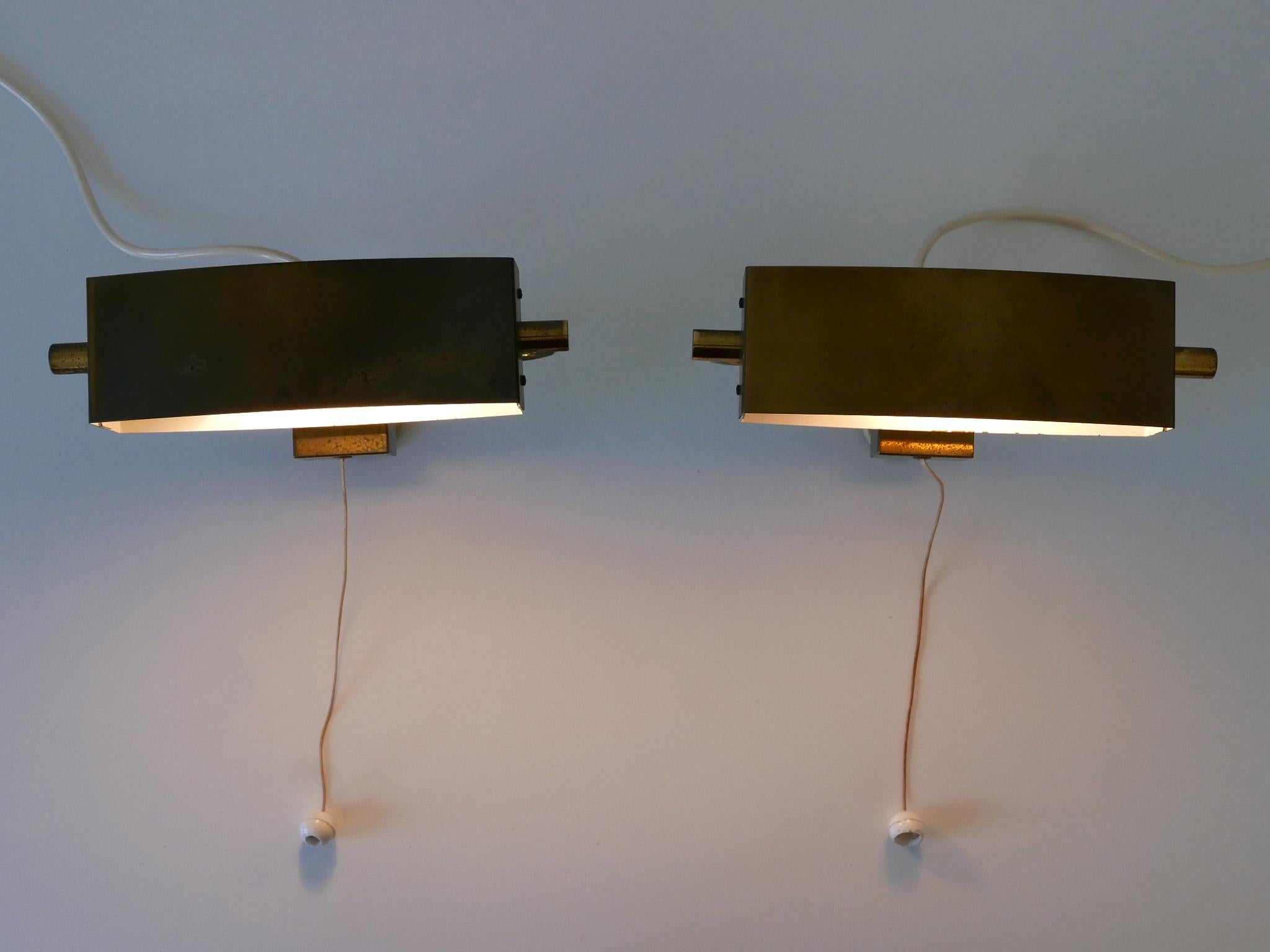 Ensemble de deux élégantes appliques à pince de lit du milieu du siècle par Paul Neuhaus Allemagne années 1950 Bon état - En vente à Munich, DE