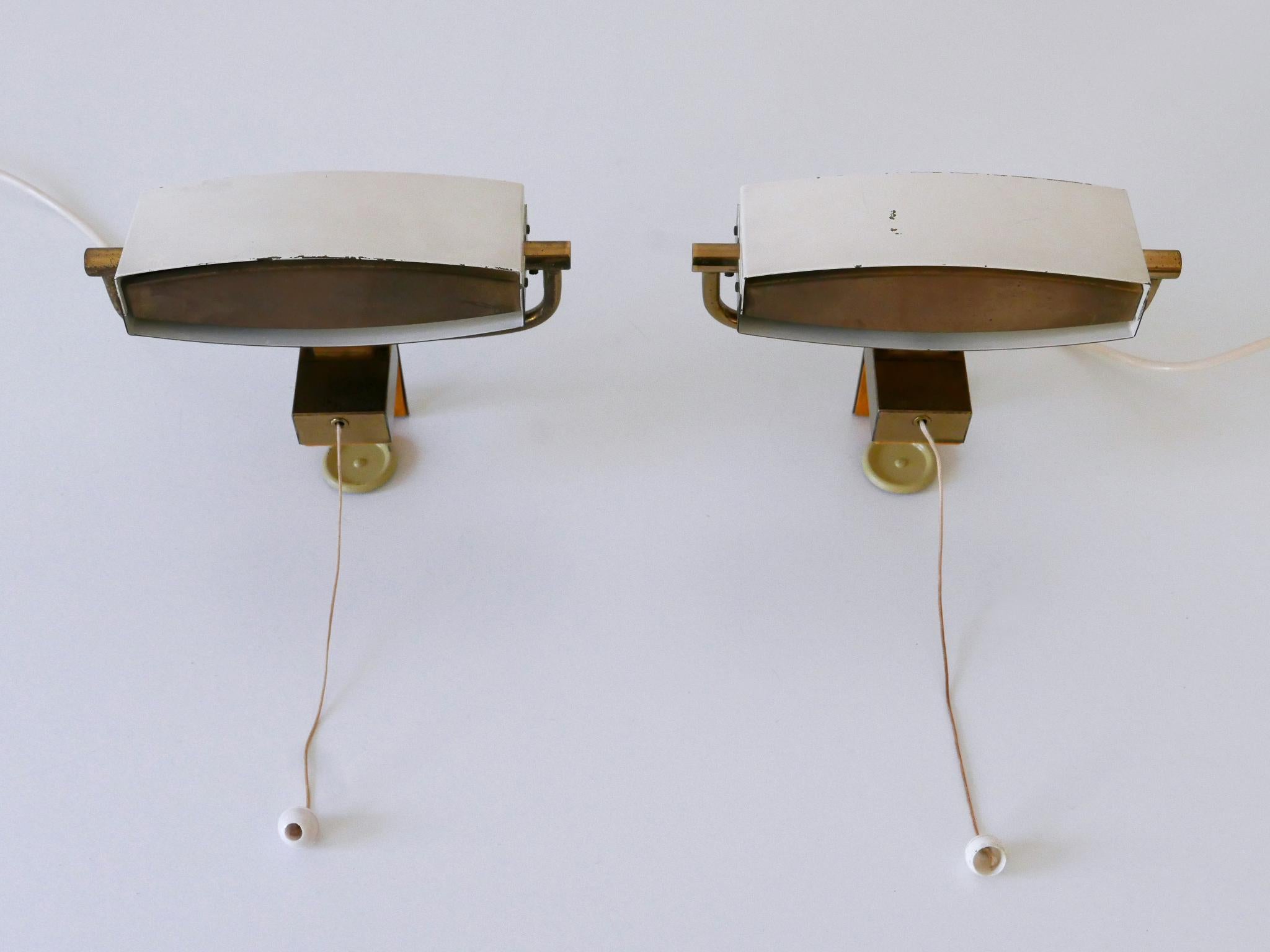 Milieu du XXe siècle Ensemble de deux élégantes appliques à pince de lit du milieu du siècle par Paul Neuhaus Allemagne années 1950 en vente