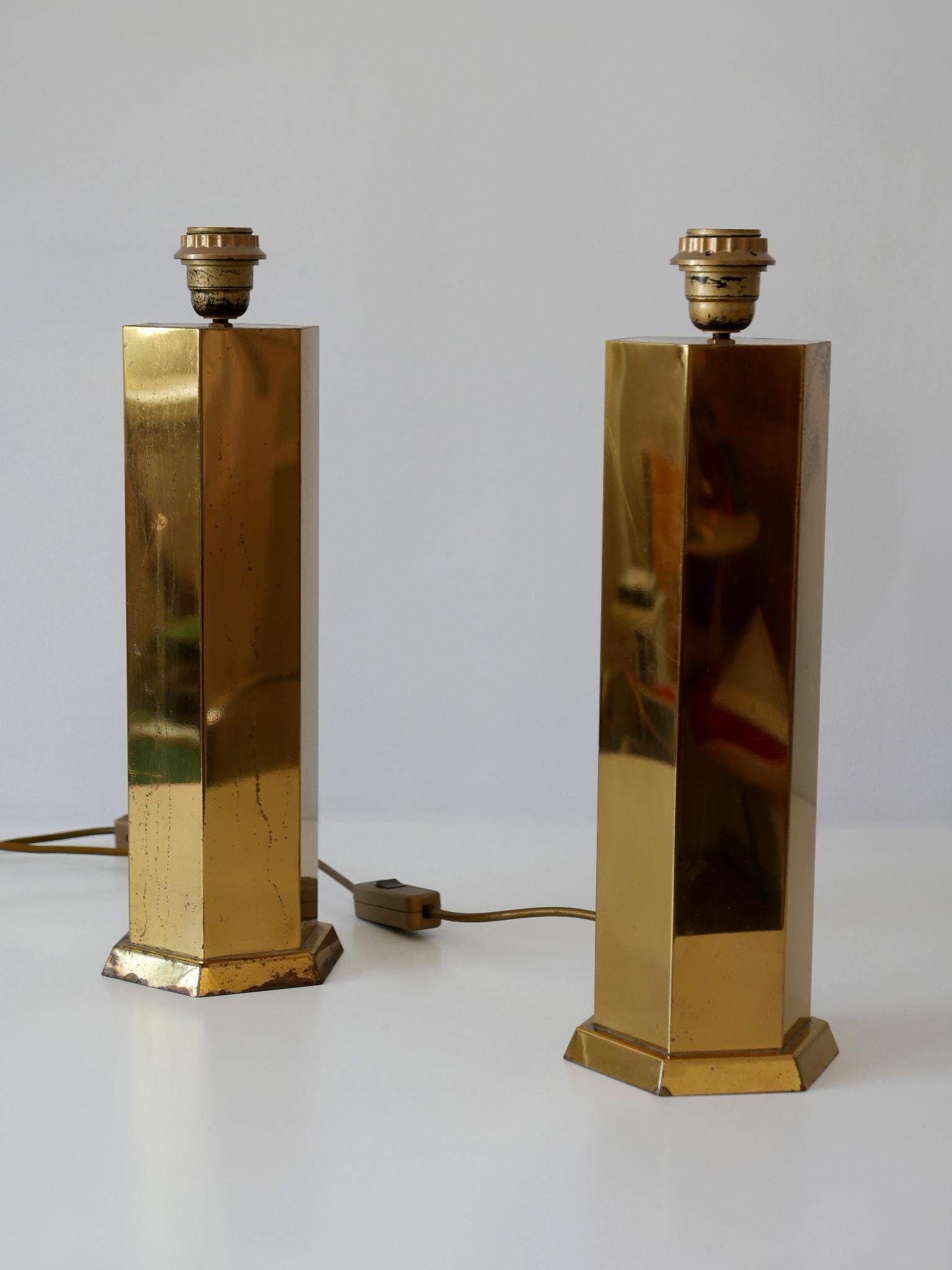 Set of Two Elegant Mid-Century Modern Brass Table Lamps, Germany, 1950s 2