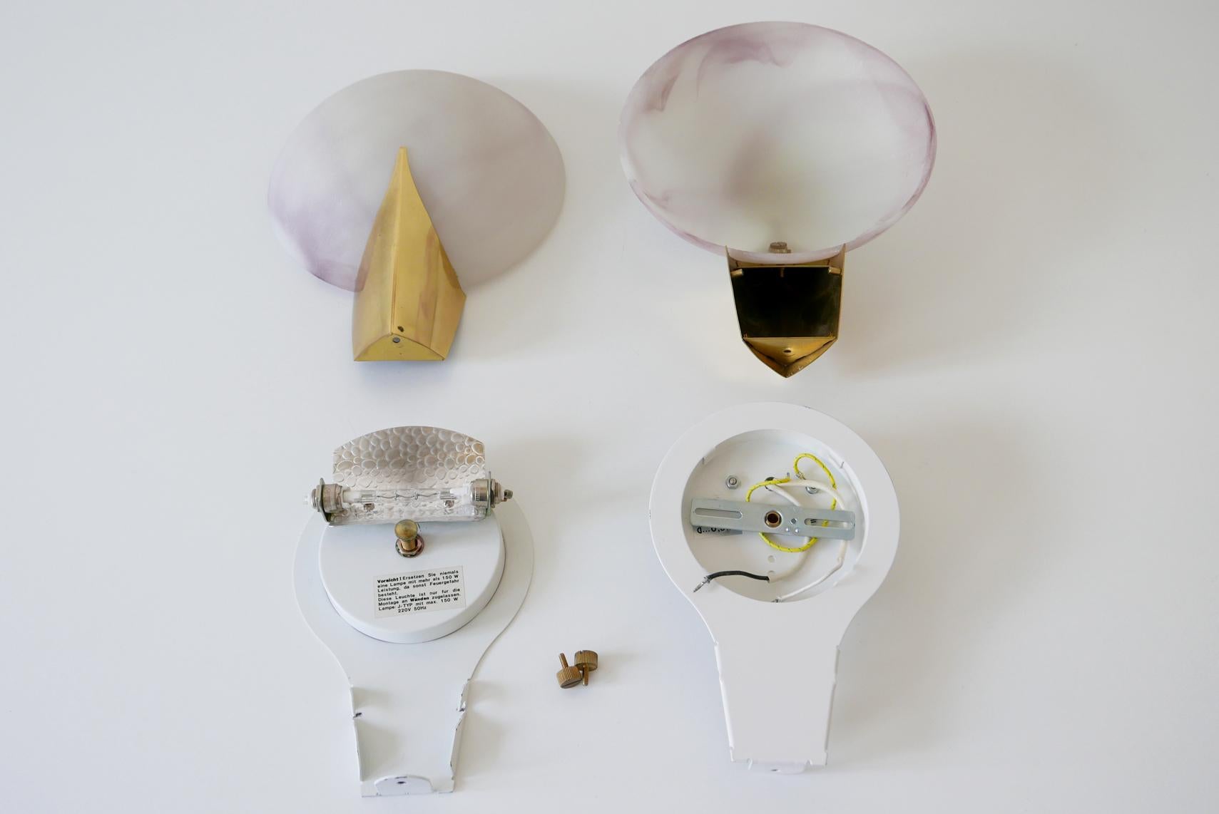 Set di due eleganti lampade o applique moderniste di J.T. Kalmar, 1980, Austria in vendita 4