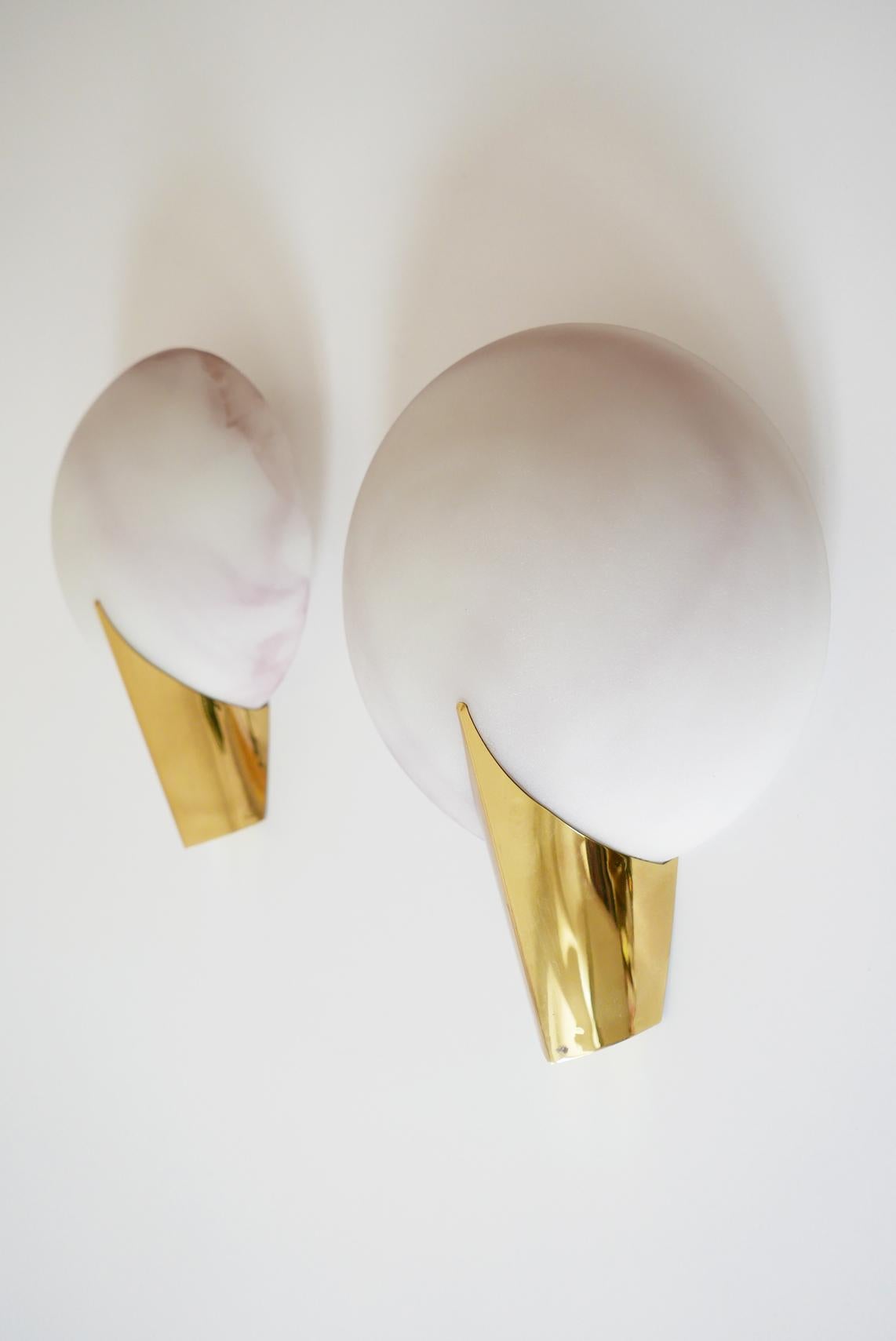 Glass Set of Two Elegant Modernist Wall Lamps or Sconces by J.T. Kalmar, 1980s Austria For Sale