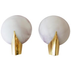 Set of Two Elegant Modernist Wall Lamps or Sconces by J.T. Kalmar, 1980s Austria