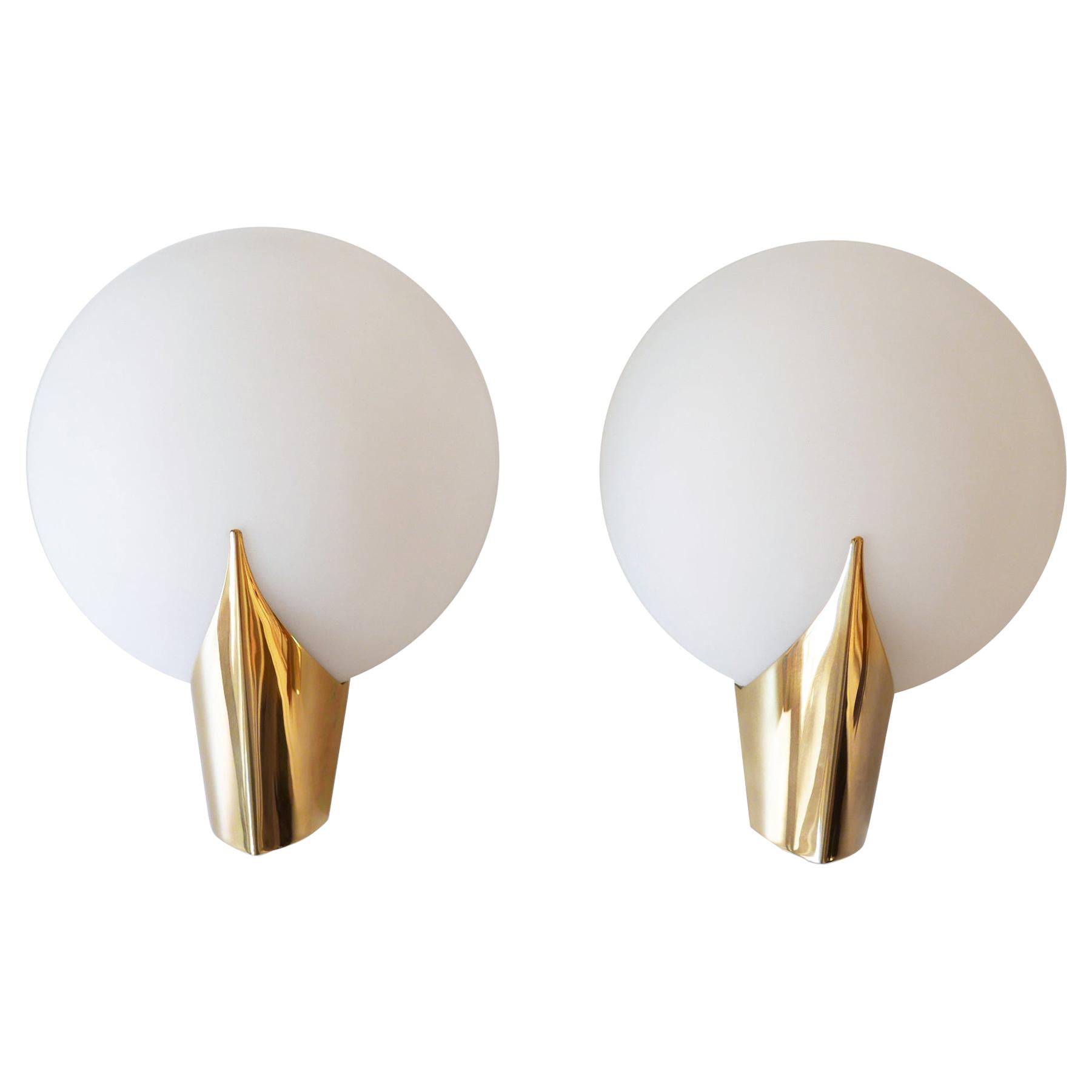 Set of Two Elegant Modernist Wall Lamps or Sconces by J.T. Kalmar, 1980s Austria For Sale