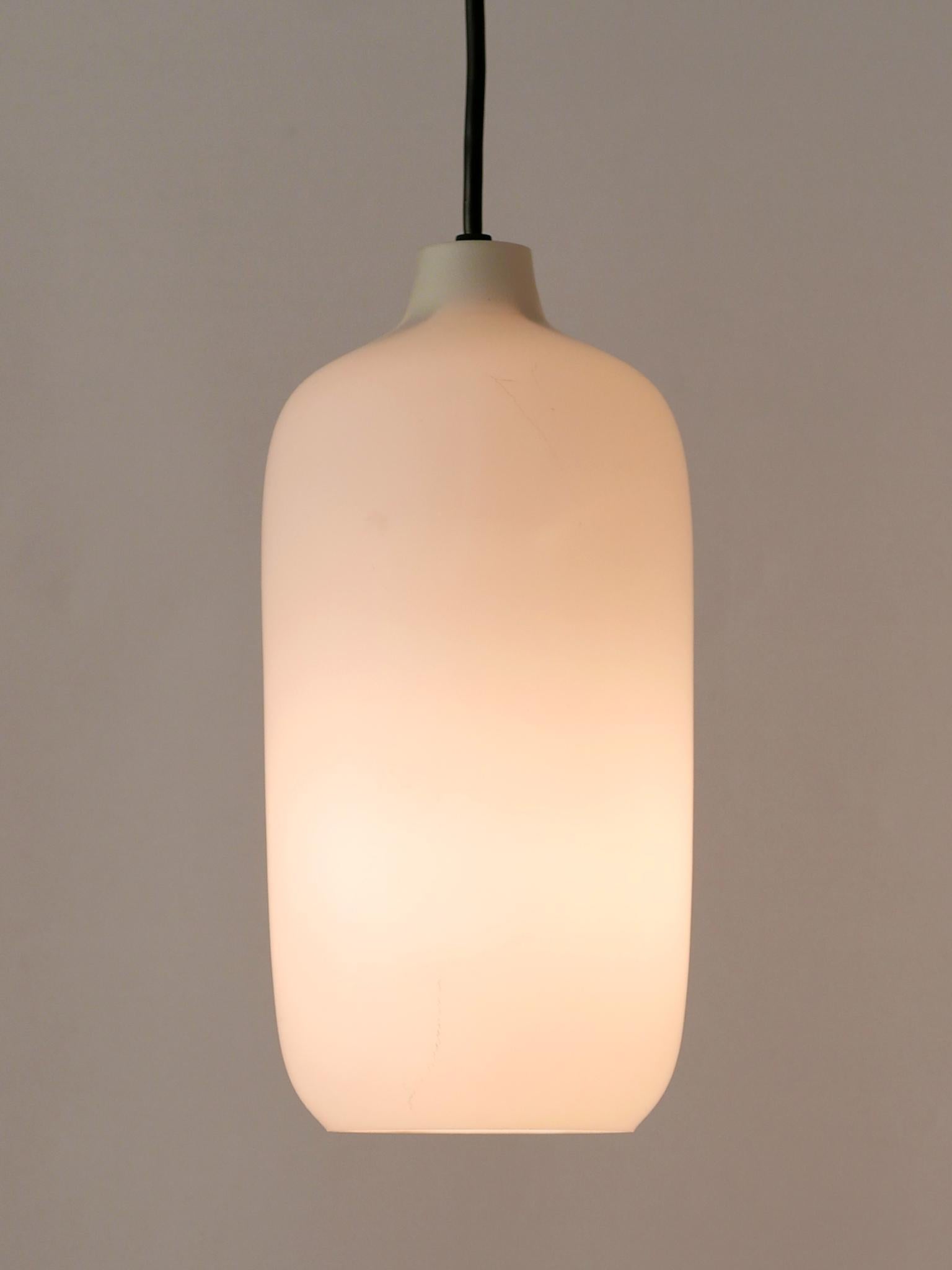 Set of Two Elegant Scandinavian Opaline Glass Pendant Lamps 1960s For Sale 10