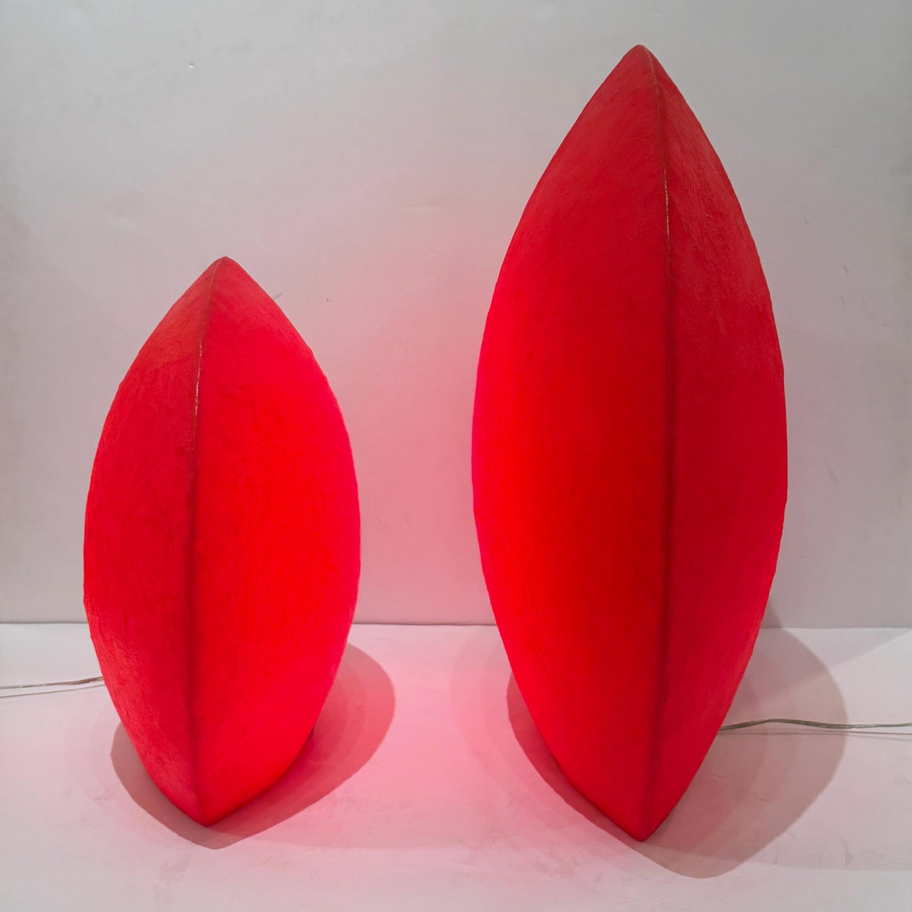 Belge Ensemble de deux lampes de table elliptiques de Monica Lipkin pour Elma Flototto, Belgique en vente
