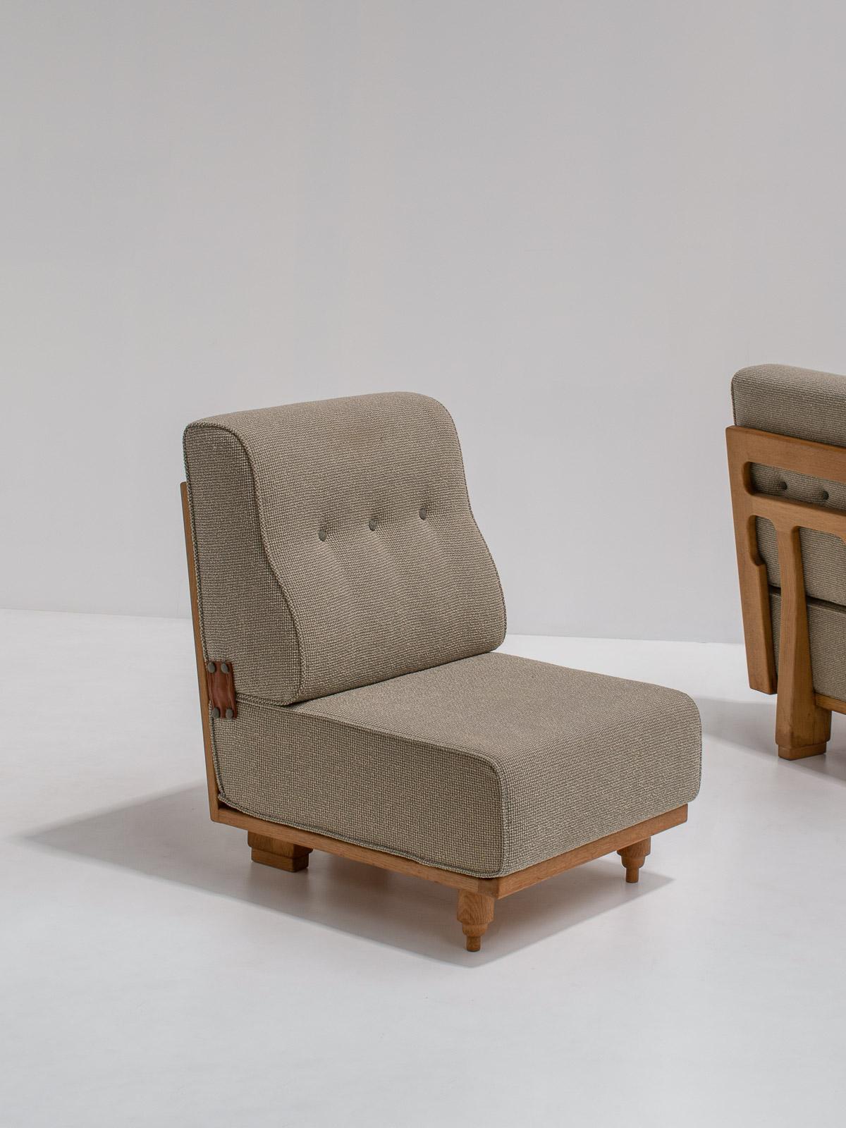 Set of Two 'Elmyre' Lounge Chairs by Guillerme et Chambron, France, 1960s In Good Condition For Sale In Antwerp, BE