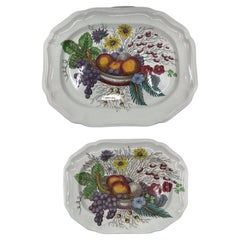 Retro Set of Two English Small and Large Harvest Platters