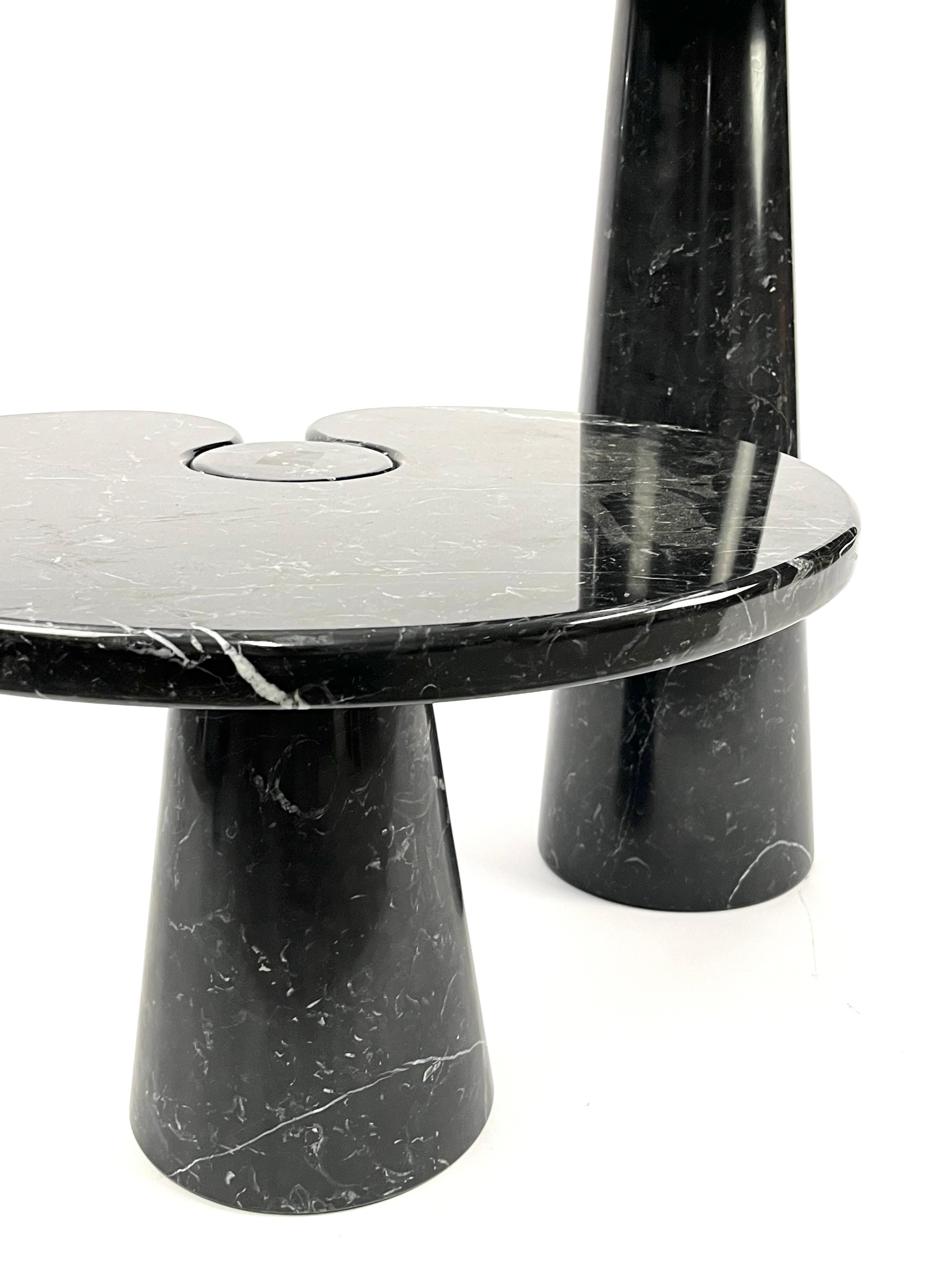 Marble Set of Two Eros tables by Angelo Mangiarotti for Skipper 1970s For Sale
