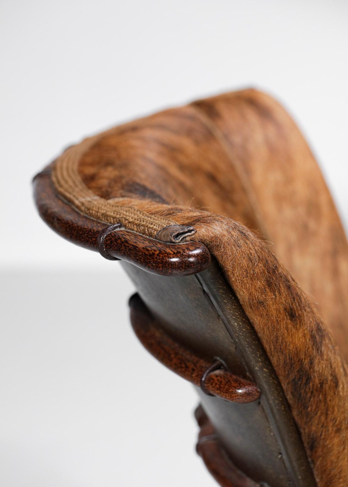Ensemble de deux fauteuils d'inspiration ethnique dans le style des années 30 en bois de palmier E541 en vente 4