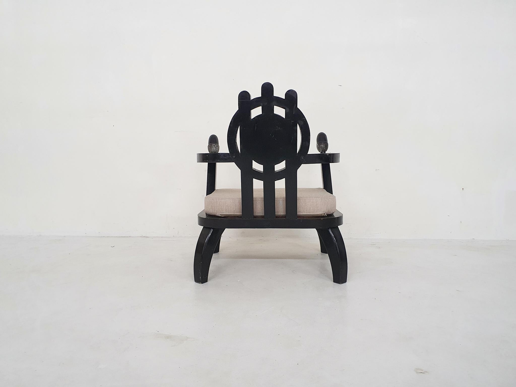 Set of Two Ettorre Zaccari Lounge Chairs, Italy 1910's 4