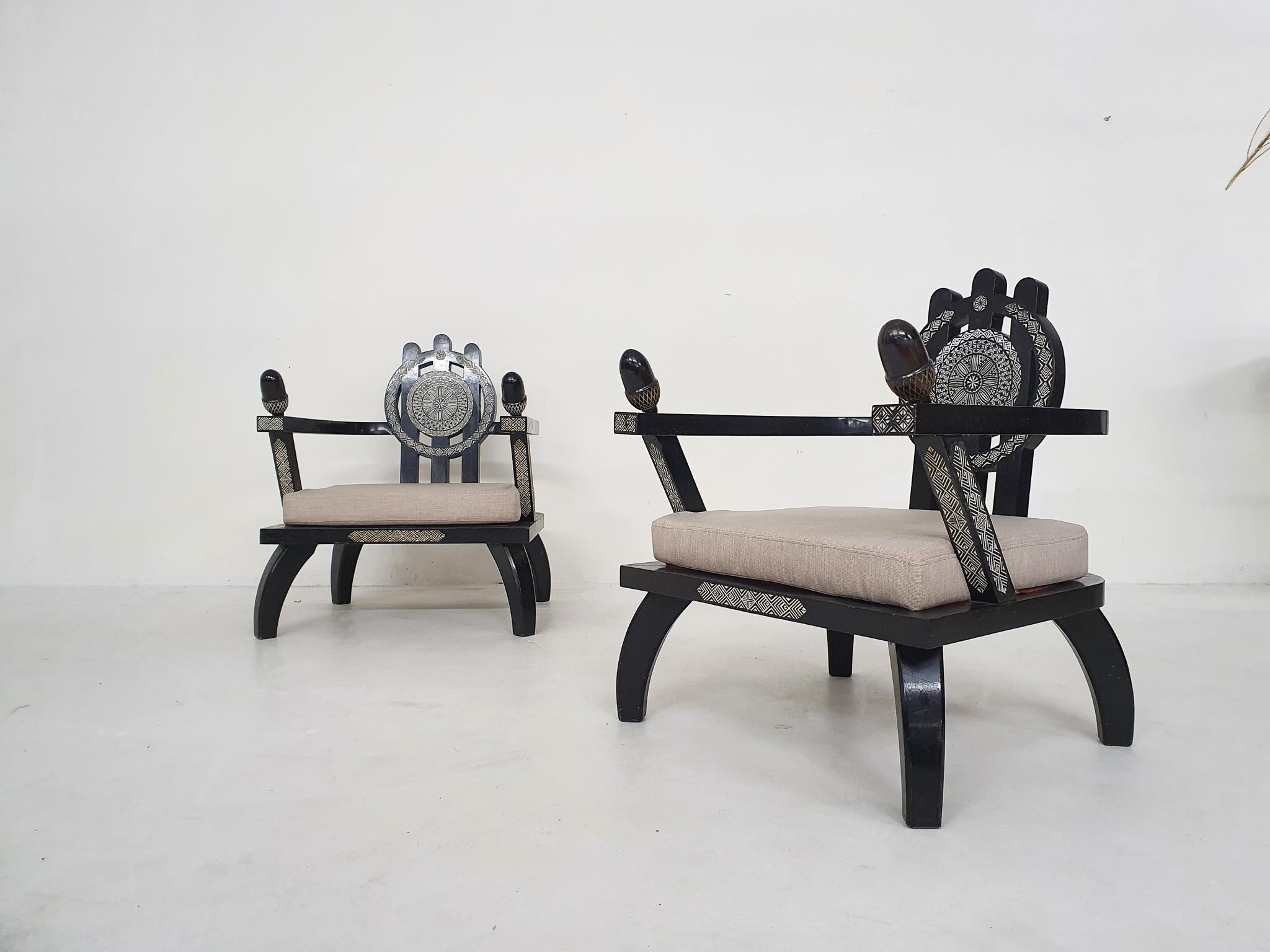 Set of Two Ettorre Zaccari Lounge Chairs, Italy 1910's In Good Condition In Amsterdam, NL
