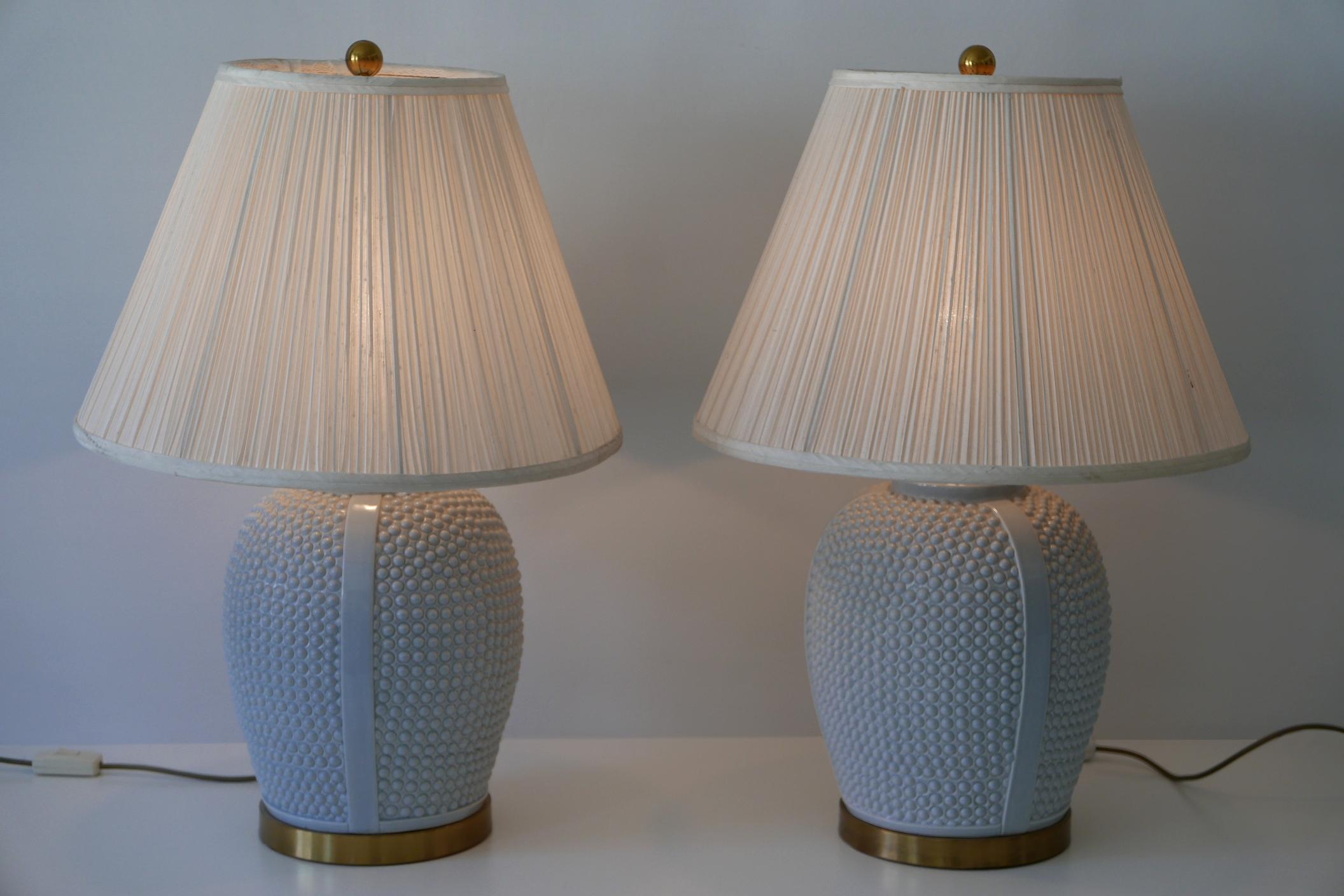 Set of Two Exceptional Mid-Century Modern Ceramic Table Lamps, 1960s, Germany For Sale 3