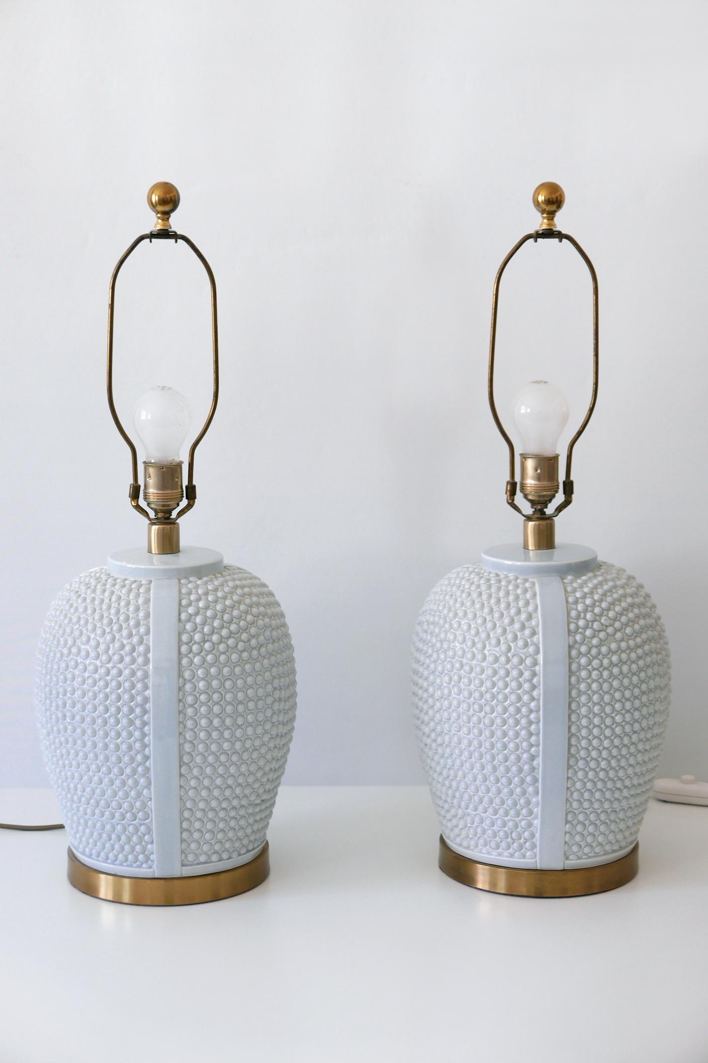 Set of Two Exceptional Mid-Century Modern Ceramic Table Lamps, 1960s, Germany For Sale 6