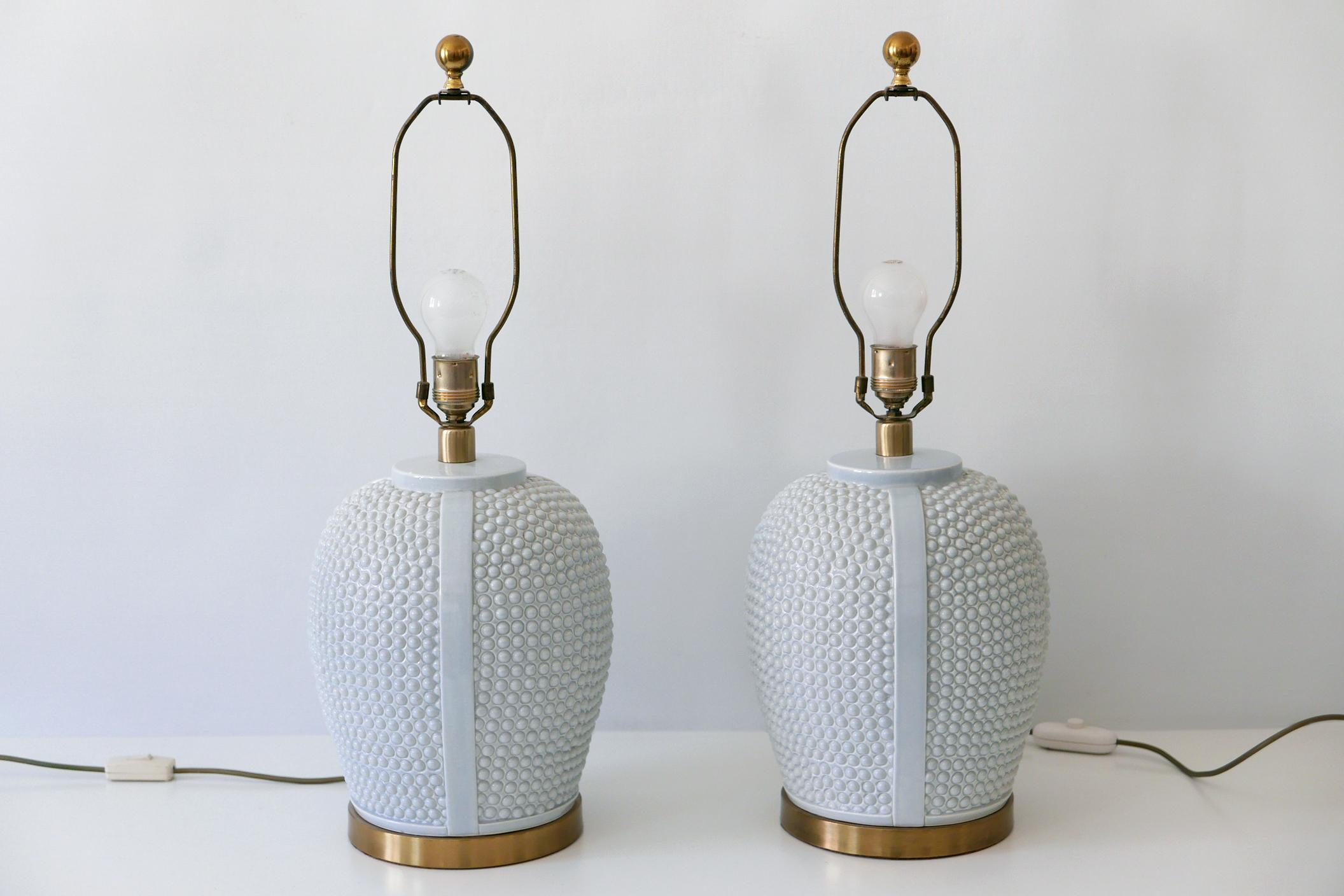 Set of Two Exceptional Mid-Century Modern Ceramic Table Lamps, 1960s, Germany For Sale 7