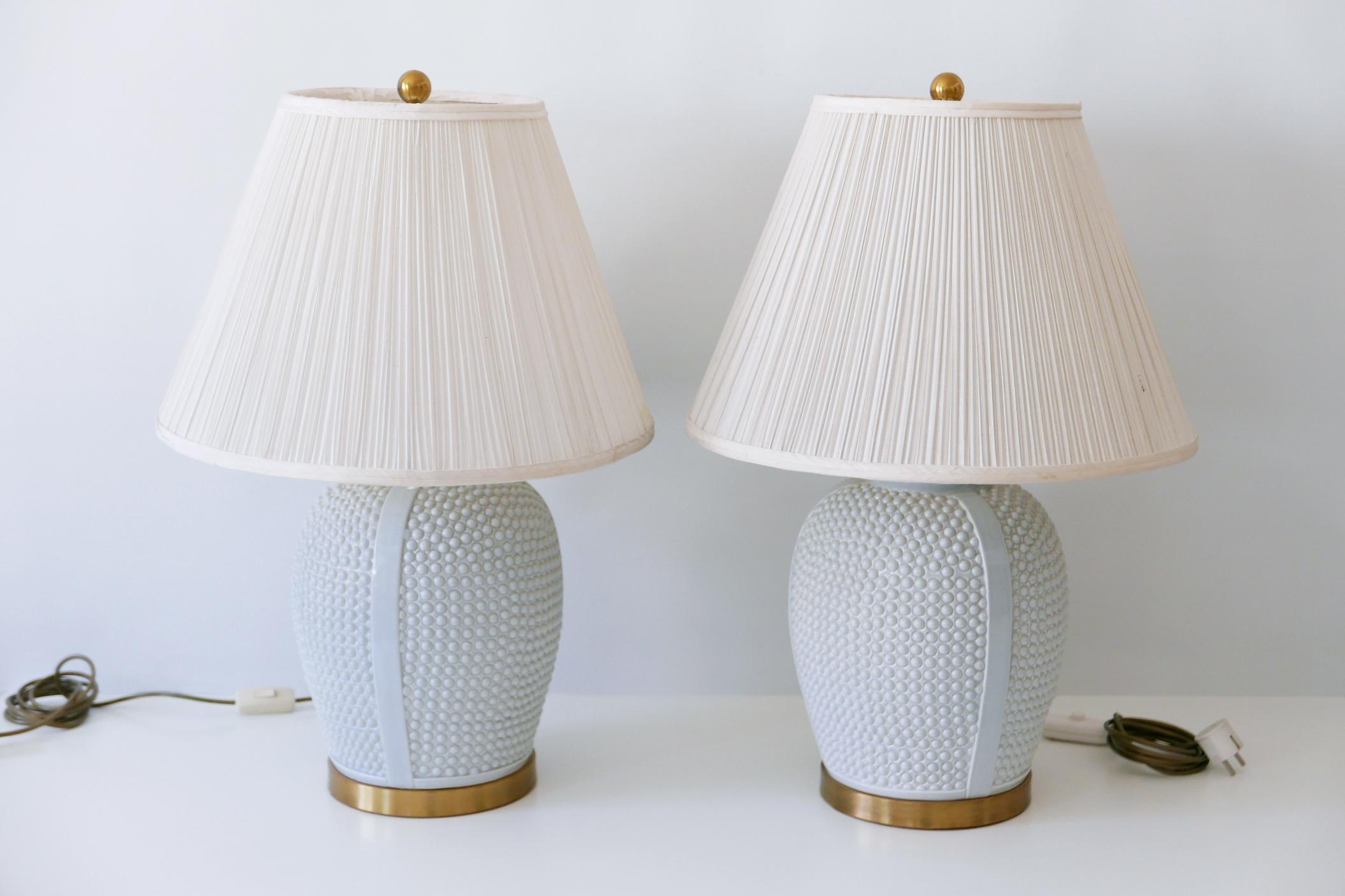 Mid-Century Modern Ensemble de deux lampes de table exceptionnelles en céramique moderne du milieu du siècle dernier:: années 1960:: Allemagne en vente
