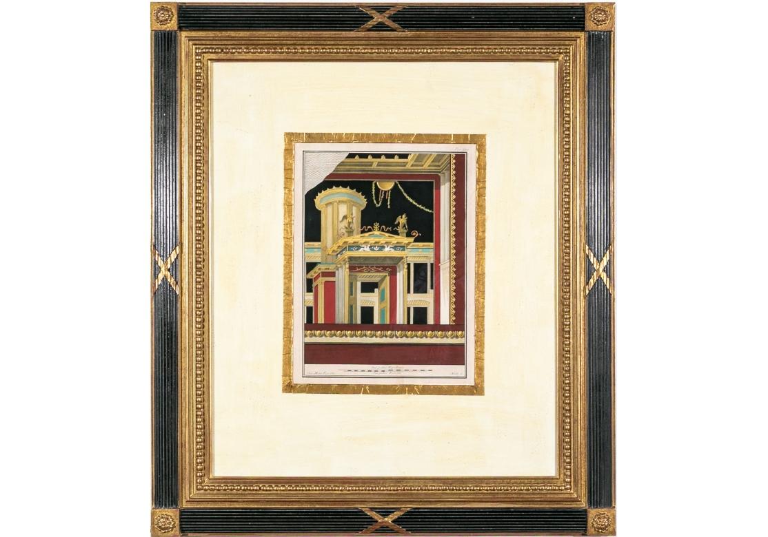 Set Of Two Exceptionally Framed Hand-colored 18th C. Engravings #2 For Sale 4