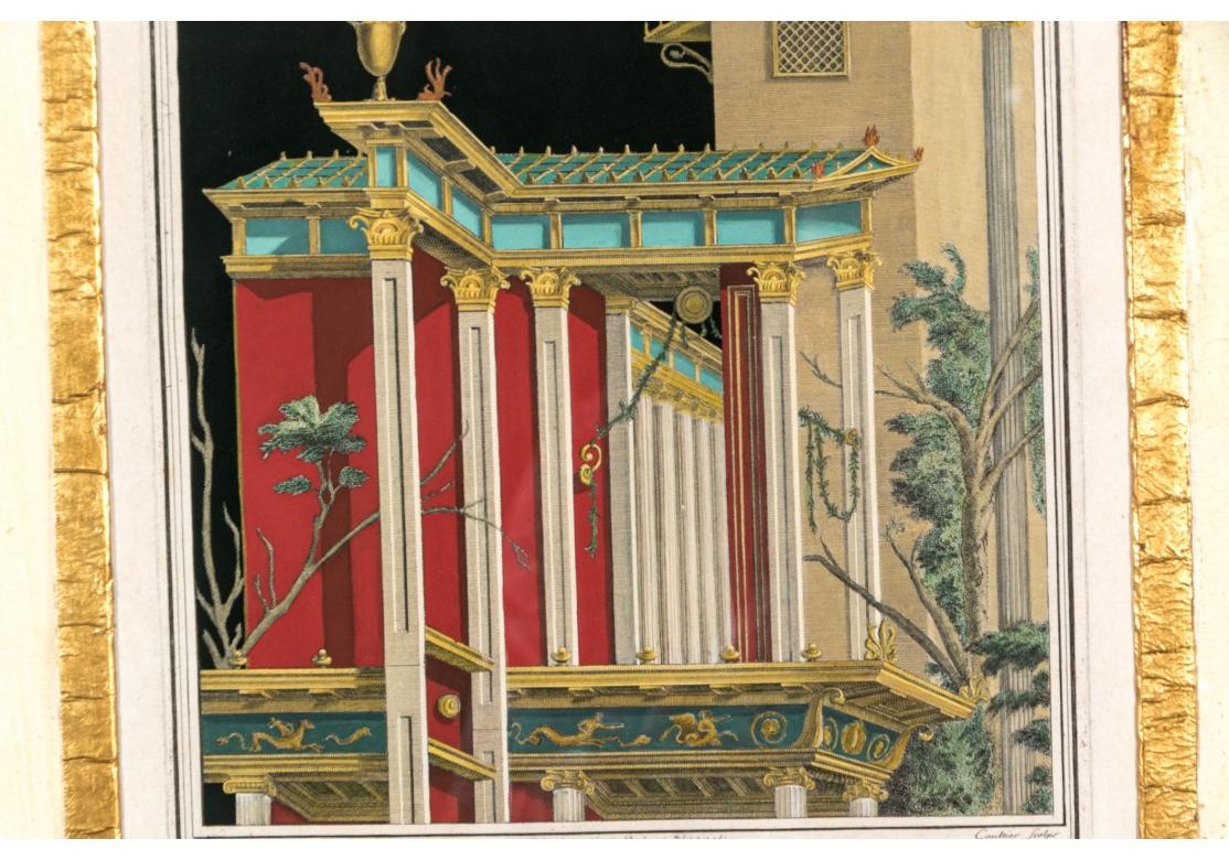 Set Of Two Exceptionally Framed Hand-colored 18th C. Engravings #2 For Sale 2