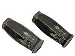 Set of two exceptionally rare Sezession vases Villeroy Boch 1910 Dresden Germany