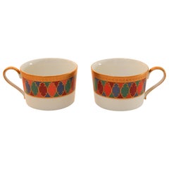 Vintage Set of Two Faberge Porcelain Tea, Coffee Cups